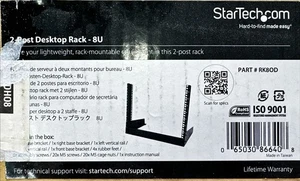 StarTech 8U Desktop Rack, 2-Post Open Frame Rack - Picture 1 of 2