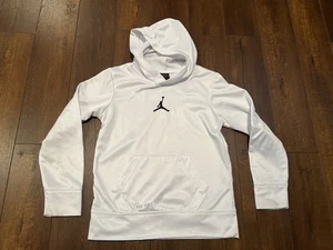 Nike Air Jordan Jumpman Dri-Fit Boys Kids White Hoodie Size Med 8-10 Years - Picture 1 of 3
