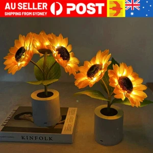 Sunflower LED Night Light Home Decorative Flower Lamp Rechargeable Bedside Light - Picture 1 of 14
