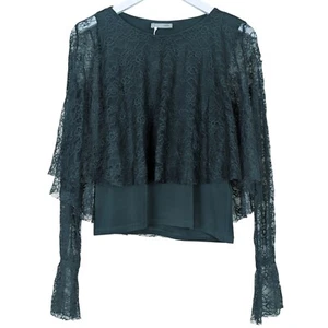 ZARA : Green Long Sleeve Lace Top : 5580/246 : S : WAS: £49.99!! - Picture 1 of 3