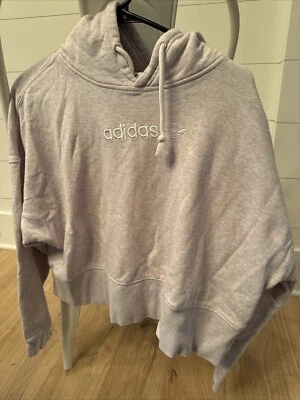 Sudadera con Capucha Adidas L Crop Rosa Spellout Mujer Manga Larga Pullover Foto 1 de 4