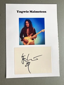 YNGWIE MALMSTEEN In-person signed laminiert Briefkarte/Foto 20x30 Autogramm - Picture 1 of 1