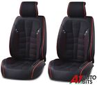 Luxury Black Red PU Leather & Premium Fabric Front Car Seat Covers For Nissan 