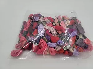Lot of 66 New DMC Embroidery Floss Skeins - Pinks, Reds and Purples - Picture 1 of 2