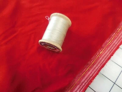 1Y+ Red Velvet Drapery Fabric Christmas Santa Doll Bear Craft Soft 45W #0392 - Image 1 of 4