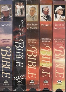 VHS Lot of 5 - CHARLTON HESTON Presents The Bible - Jesus of Nazareth / Passion+ - Picture 1 of 1