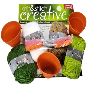 Knit and Stitch Garden Special Creative Magazine Garden Knitted Cacti Kit SP003 - Picture 1 of 8