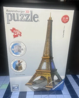 RAVENSBURGER EIFFEL TOWER 216 PC 3D JIGSAW PUZZLE ~FACTORY SEALED~  - Image 1 of 4