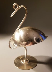 Napier Art Deco Vintage MCM Silverplate Swan Flamingo Toothpick Appetizer Holder - Picture 1 of 5