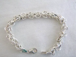 New STAUER Byzantine Cable Link Bracelet 7.5 In 925 Sterling Silver 7.8 Grams - Picture 1 of 3