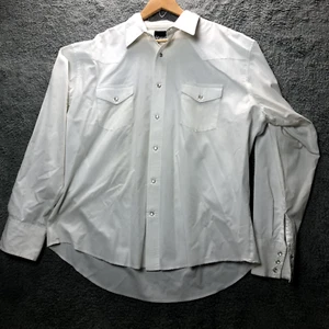 Camicia retrò Wrangler grande bianca a scatto western manica lunga XL - Foto 1 di 7