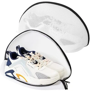 2PCS Shoe Laundry Mesh Bag Durable Zippered Wash Net 14"x7.8"x7.8" Travel Use - Picture 1 of 7