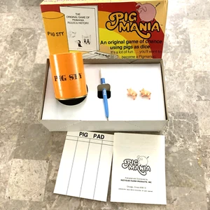 ¡100% Completo! Juego Pig Mania Vintage 1977 Instrucciones Originales, Bolígrafo, Almohadilla Años 70 - Imagen 1 de 15