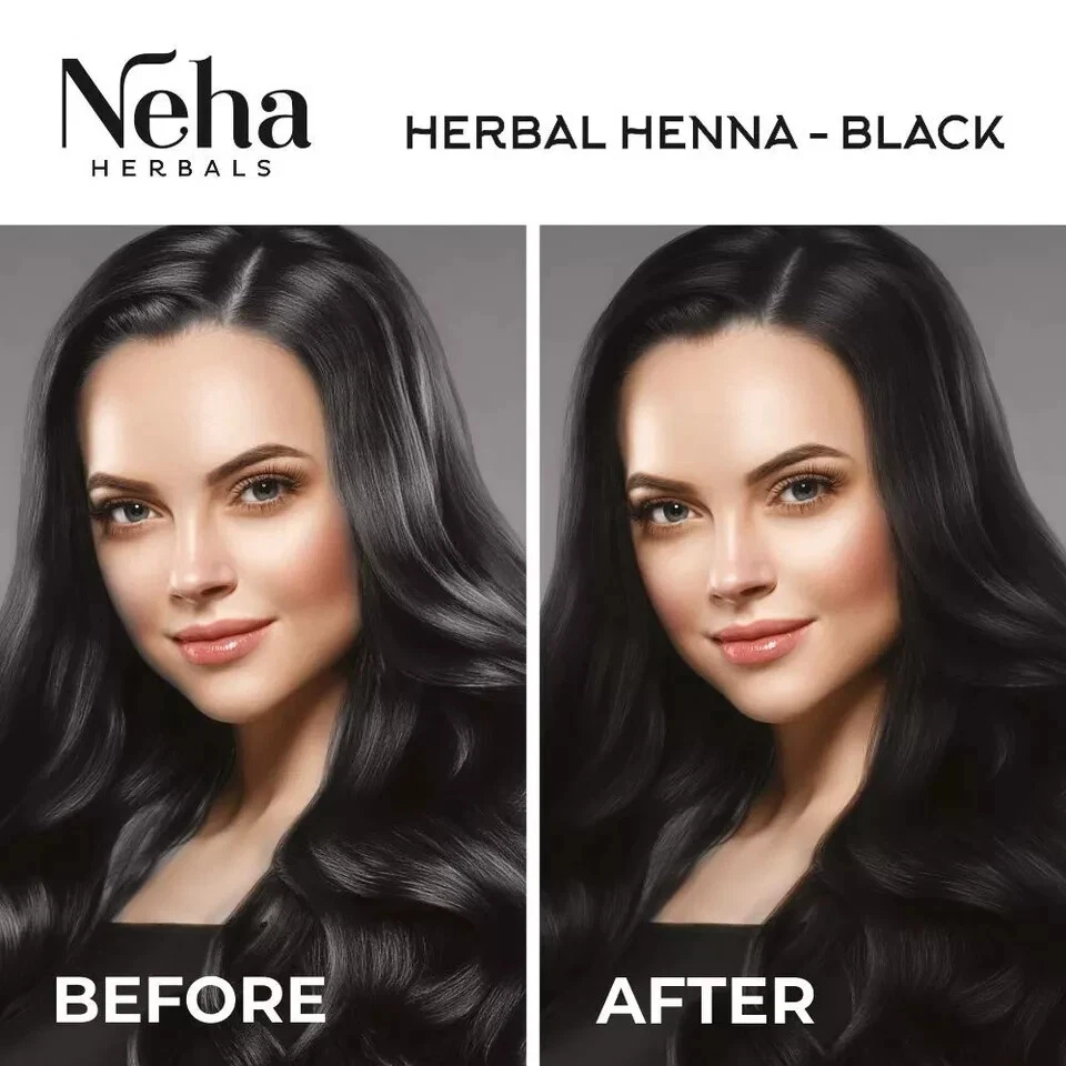 Neha Herbals Henna Colour - Black (Pack of 10)