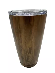 BICCHIERE CAFFÈ Tazza con Coperchio Doppia Parete Isolato Sottovuoto Mogano 20oz, - Foto 1 di 5
