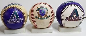 Lot of 3 Vintage Arizona Diamondbacks Fotoball Souvenir Baseballs 2001