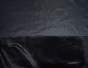 BLACK SHORT PILE FAUX FUR POLYESTER FABRIC 30X60 INCHES - Picture 1 of 4