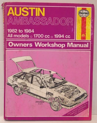 Haynes 871 Austin Ambassador - 1982 A 1984 Tutti Modelli Owners Manuale Officina - Immagine 1 di 4