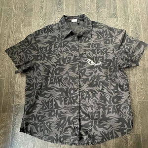Vintage Men’s No Fear Hawaiian Shirt Size Large Black - Picture 1 of 11