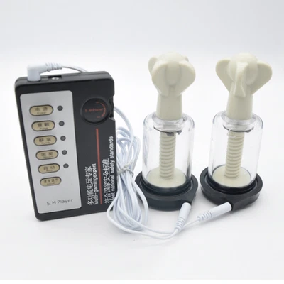 E-Stim Choc Mamelons Vacuum Pompe Coupe D'aspiration Jouets Sexuels Pour Femmes - Photo 1/4