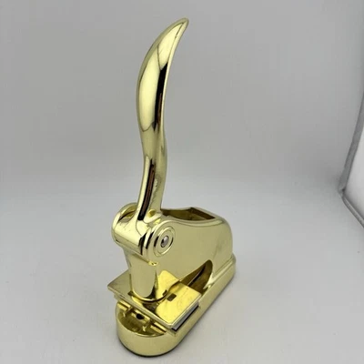 Vintage Brass Notary Corporate Desk Seal Embosser with Die Insert Heavy Duty - Photo 1/4