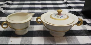 THEODORE HAVILAND ZUCKERDOSE UND SAHNEKÄNNCHEN GAINSBOROUGH GOLDRAND - Bild 1 von 7