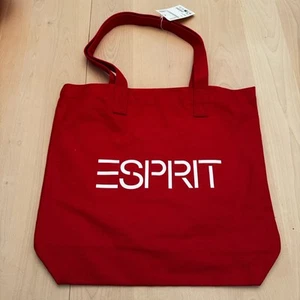 ESPRIT Vintage Throw-back 90's Red Canvas Tote Authentic Red - Picture 1 of 6