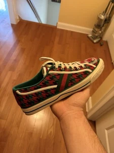 GUCCI men's Tennis 1977 'Houndstooth Motif' Men's size 12 645978 2KT30 8262 - Picture 1 of 5