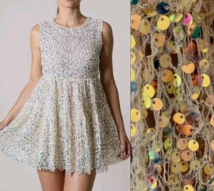 ¡NUEVO! ¡Mini Vestido Zara Skater Edición Limitada Lentejuelas Sin Mangas! Talla L  - Imagen 1 de 10