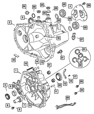 Genuine Mopar Output Shaft Bearing Package 4761093 - Image 1 of 3