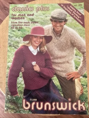 Brunswick  Knitting Book 801 - Classics Plus - Men and Women - Size 10 to 46 - Image 1 of 4