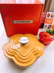 Le Creuset plate Fleur 20cm Honey orange Unused with Box - Picture 1 of 24