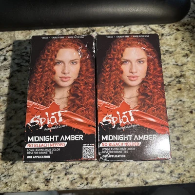 Lote de 2 Kit de Color de Cabello Semipermanente Ámbar Medianoche Colores Rebeldes Splat Foto 1 de 3