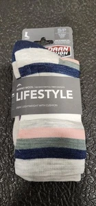 DARN TOUGH 1644 Ash Women's Mystic Stripe Crew Lightweight Lifestyle Sock USA S - Picture 1 of 2