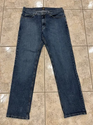 Mens 36X34 Lee Regular Fit Straight Leg Denim Blue Jeans Stretch 102028900 - Image 1 of 4