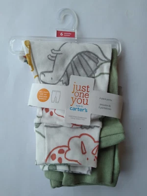 Just one you Carter ́s 6 Meses Dino y Pantalones Verde Sólido Paquete de 2 Nuevos con Etiqueta Foto 1 de 2