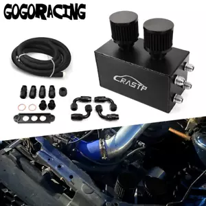 Pro Series Oil Catch Can For Honda Civic For Acura Integra 4 Port 10AN with Hose - Picture 1 of 12
