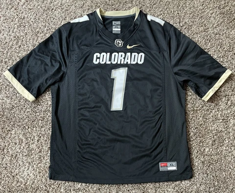 Nike Team Men’s Colorado University Buffaloes Black Football Jersey Size XL Y2K Cover