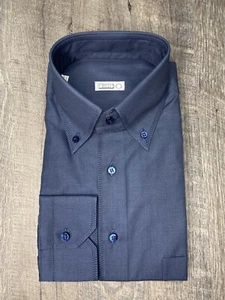 New ZILLI $750 Dark Navy Blue 100% Cotton Dress Shirt Sz 40/ 15 3/4 - Picture 1 of 4
