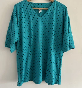 Camiseta 100 % algodón verde con lunares negros talla XL de C&A para dama sin usar - Imagen 1 de 5
