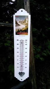 THERMOMETRE EMAILLE 30 cm Ski Montagnes NEUF EMAIL VERITABLE 800° Une Affaire - Picture 1 of 1