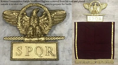 Римские командиры фиолетовый Vexillum и униформа золотой орел SPQR стандарт холодного литья - Изображение 1 из 4