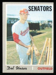 1970 Topps #336 Del Unser Baseball Card - - Excellent