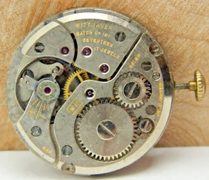 Vintage Wittnauer 17 jewel 11N men's wrist watch movement with crown and stem - Picture 1 of 4