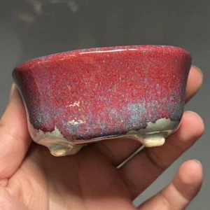 Japanese Bonsai pot YOHEN SHINSHA glazed rectangular shape Mini W8.4cm AKINAO - Picture 1 of 8