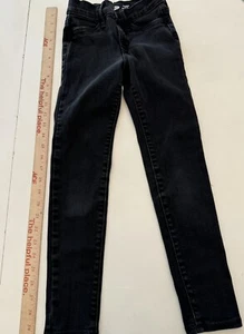 Old Navy 8 Girls Ballerina Jeggings Jeans Black, Adjustable Waist - Picture 1 of 11