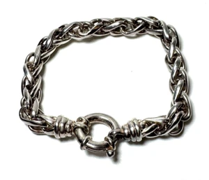 "Brazalete de eslabones vintage de plata de ley de 8"" -- 27,6 gramos" - Imagen 1 de 6