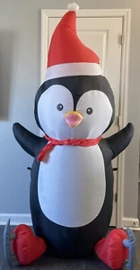 6 FT Tall Inflatable Penguin Merry Christmas - Picture 1 of 10