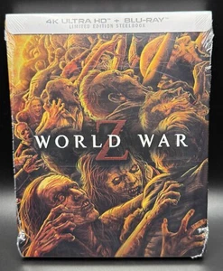 WORLD WAR Z - SHOUT! US EXCLUSIVE 4K UHD 3 DISC BLURAY STEELBOOK *NEW & SEALED!* - Picture 1 of 17