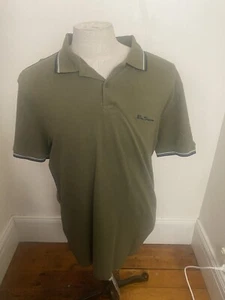 Ben Sherman Polo Shirt Mens Adult SizeXL Olive Green Short Sleeve RRP$69.95 - Picture 1 of 3